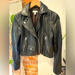 Top Shop genuine leather biker jacket